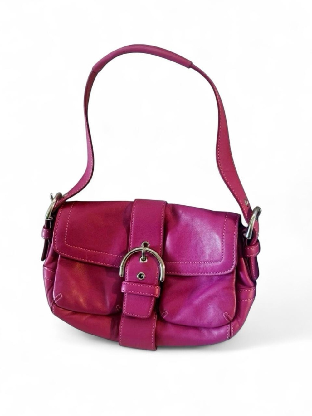 “Punch Pink” Coach Y2K Mini Soho Flap Shoulder Bag (No. M04S-1446)